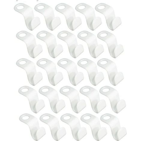 Filiyano – support de rangement en – Lot de 25/50 mini crochets de fixation pour penderie, support de rangement en plastique pour vêtements et