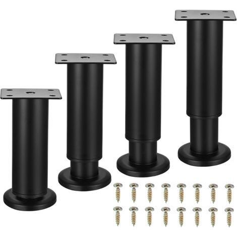 Set of 4 Adjustable Metal Furniture Legs, Black, 12-18cm, for Cabinets, Tables, Sofas, Beds, Dressing Tables and Furniture Legs. (1/5)