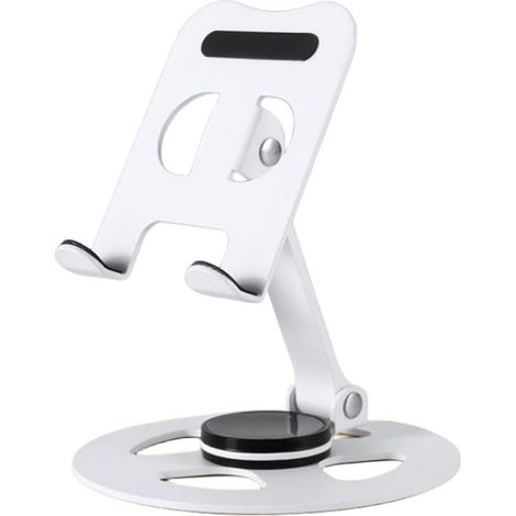 Le support pour téléphone portable en alliage d'aluminium possède un plateau de bureau rotatif et un design pliable et portable. (1/4)