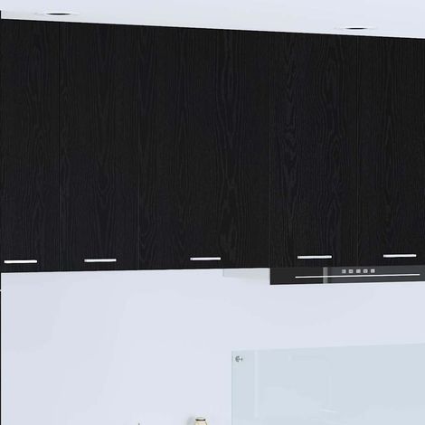 Hängeschrank mit Tür Schwarze Eiche und Weiß 50 x 31 x 80 cm