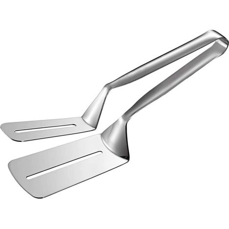 Steakzangen, 3-in-1-Kochzangen, doppelseitiger Pfannenwender, multifunktionale Edelstahl-Pfannenwenderzangen, 25 cm, für Steak, Brot, Burger, BBQ, Fleisch, Pizza, Brot, Fisch (1/4)