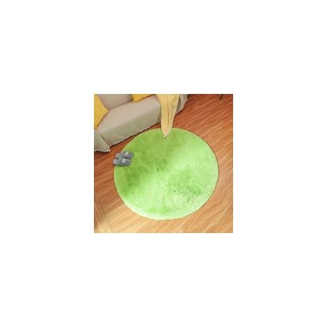 Tapis rond super doux en velours 100x100 cm, vert – (1/5)