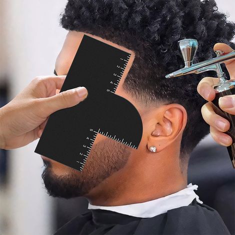 2 pezzi di carta per capelli, strumento per esaltare il colore dei capelli, strumento per modellare l'attaccatura dei capelli con carta graduata per il contorno dei capelli, per barba e acconciature m (1/2)