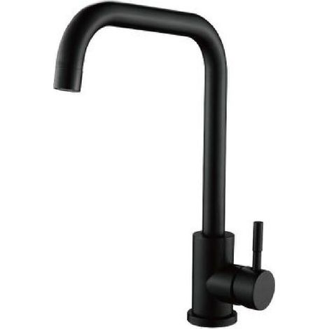 TRADE SHOP - Rubinetto Nero Miscelatore Per Lavello Da Cucina Satinato A Foro Singolo 79828 - (1/2)