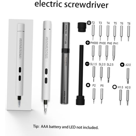Tournevis électrique portable sans fil aimanté précis manuel et set de embouts pour réparation ordinateur portable PC téléphone et petits appareils (1/2)