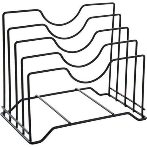 Küchenutensilienregal, Küchenregal aus Metall und Eisen, Halterung für Teller, Topfdeckel, Schneidebretter (1/4)
