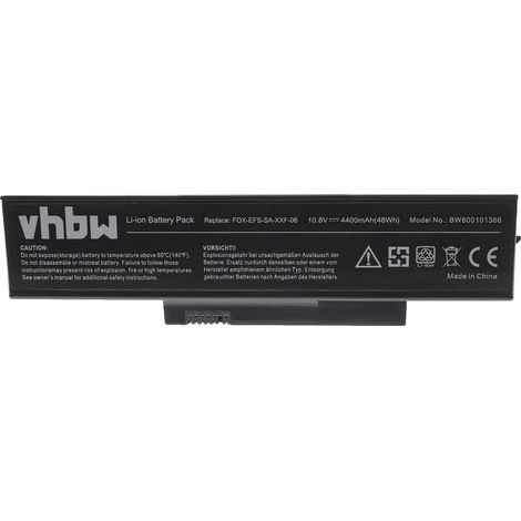 vhbw Akku Ersatz für Fujitsu-Siemens S26391-F6120-L470, FOX-EFS-SA-XXF-06, FOX-EFS-SA-XXF-04 für Notebook (4400 mAh, 10,8 V, Li-Ion) (1/4)