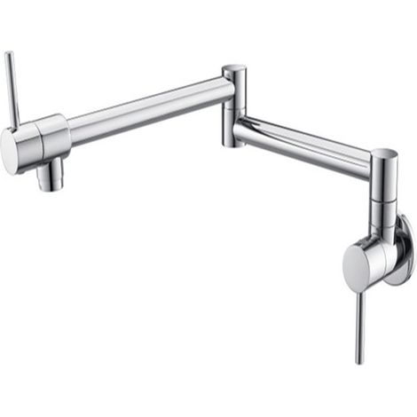 Robinet de Remplissage de Pot Évier de Cuisine Robinet Mural Remplissage de casseroles Robinet Pliant (Color : Chrome, Size : 1 UK) (1/5)