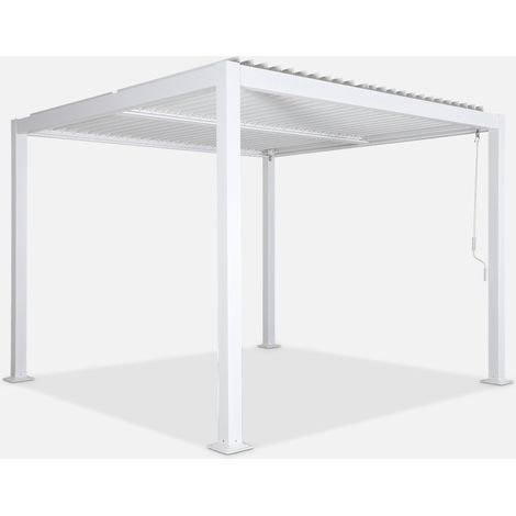 Pérgola bioclimática 3x3m de lamas de aluminio y acero