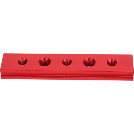 Rail d'onglet à fente en T de 100mm avec trous, en alliage d'aluminium, Rail de goulotte pour le travail du bois, scie circulaire électrique, fixation d'établi rouge