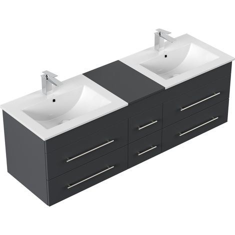 Badmöbel Roma XL SoftClose 150x46cm grafit (1/5)