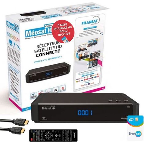 Récepteur TV satellite HD - ASTON - MEOSAT HD Connect - Carte Viacess Fransat - Câble HDMI - Enregistrement USB (1/4)