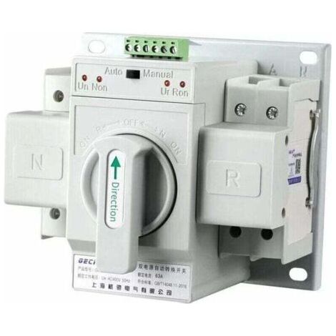 Commutateur de Transfert commutateur de Transfert Automatique-1 pc 220V 63A 2P Mini disjoncteur de commutateur de Transfert Automatique Double Puissance