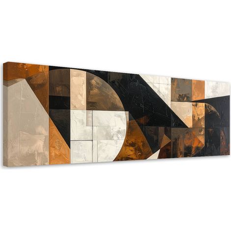 Stampe su Tela, Astrattismo geometrico texture marrone, 90x30 (1/5)