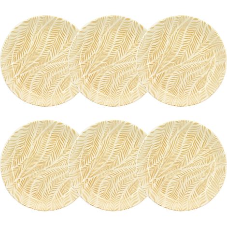 Lot de 6 assiettes creuses en grès, SAVANE