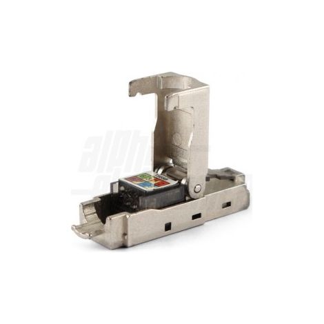 Spina Modulare RJ45 8P8C Cat.6A Schermata per cavo rigido e flessibile, chiusura a pressione