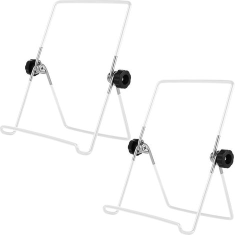 Cet ensemble de deux pièces comprend un égouttoir à assiettes, un chevalet, un porte-cadre photo et un support pliable et réglable pour tablette. Il peut accueillir des photos, des assiettes et des re (1/5)