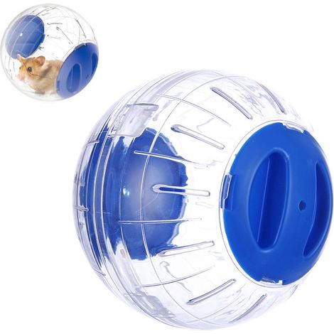 Boule d'exercice pour hamster, 12 cm, bleue, jouet interactif pour petits rongeurs (1/5)