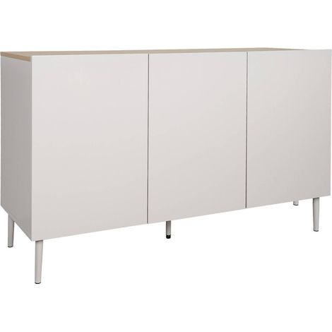 sweeek - Sideboard aus Metall und Holzdekor, 3 Türen, B 120 cm