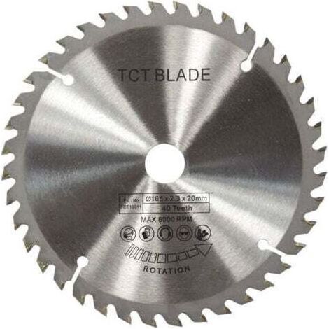 Pair 165mm TCT Lame de scie circulaire Disque de coupe rotative en argent pour la coupe du bois 40 dents-- (1/4)