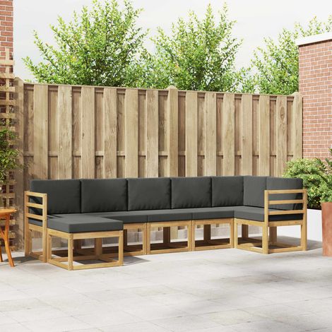 vidaXL Outdoor-Sofagarnitur 7 pcs Weiß und Anthrazit Polyester (1/5)