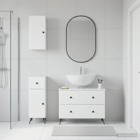 vidaXL 3 Piece Bathroom Cabinet Set BREDA High Gloss White (1/5)