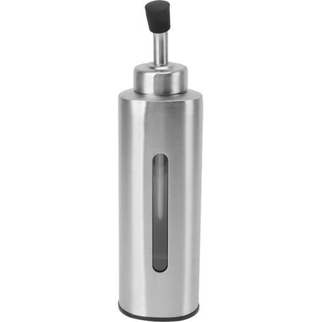 Bouteille à huile en acier inoxydable 220ml, distributeur d'huile pour olive, vinaigre et sauce soja, design triangulaire. (1/5)