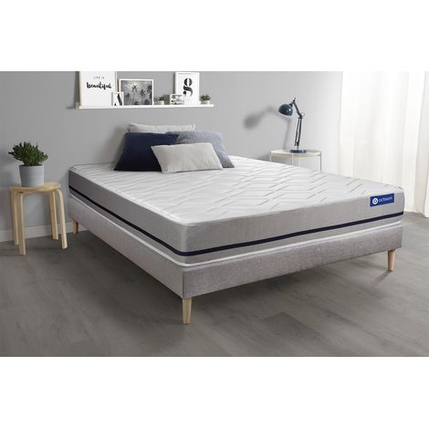 Ensemble matelas 200x200 ACTIMEMO SOFT 3zones de confort + sommier KIT gris (1/5)