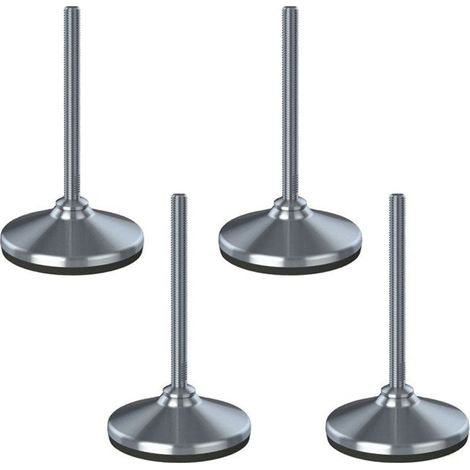 Material Baustelle Basis Fuß nivellierbar rostfrei 20x150x105mm und Anti-Vibrations-Pad von 2200 kg-Set 4