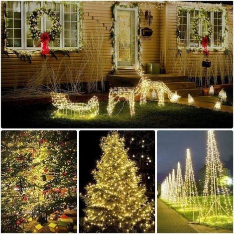 Guirlande Lumineuse Solaire - 22 M - 200 LED - 8 Modes - Étanche IP44 - Pour Jardin Patio Extérieur - 2 Unités (1/4)