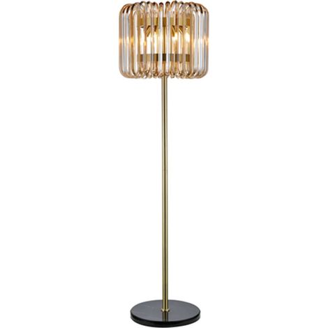 Lampadaire bronze en verre côtelé - bronze (1/2)