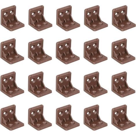 L-förmige Metallwinkel – für diverse Möbelstücke wie Werkbänke, Schränke usw., zur sicheren Befestigung – 100 Stück, braun (1/5)
