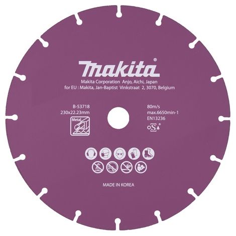 DISCO DIAMANTATO MAKITA 230mm METALLO PVC x DCE090 - B-53718 (1/2)