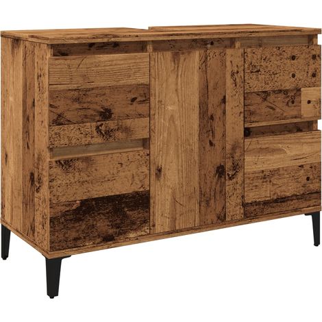 Maison Exclusive - Mobile Lavabo Legno Antico 80x33x60 cm in Legno Multistrato