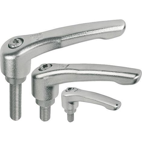 Levier de serrage avec filetage male M10 x 20 Nirosta (1/3)