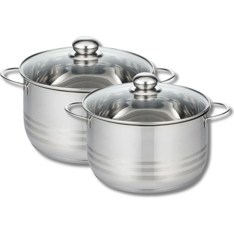 Lot de 2 faitouts 20 et 24 cm en acier inoxydable sans PFAS Elo Brillant