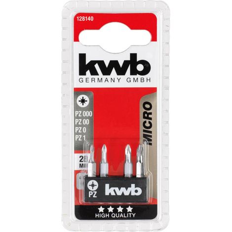 KWB Bit-Set 28 -mm PZ-000, PZ-00, Pz-0, PZ-1 Micro-Bit per meccanica fine (gambo 4-mm, acciaio Tq 60, con striscia di tenuta, per porta micro-bit) (1/5)