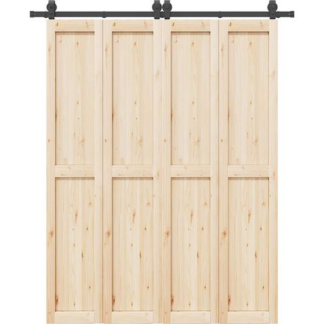 Schiebetürbeschlag-Set 183 cm Stahl Schwarz
