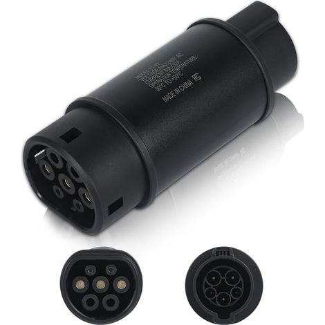 EV-Ladekabel-Adapter, max. 32 A, 240 V AC, IP54, Typ 1 auf Typ 2 EV-Adapter, SAE J1772 auf IEC 62196 Elektrofahrzeug-Adapter