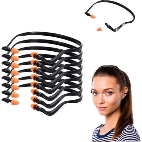 Set mit 8 wiederverwendbaren Ohrstöpseln zum Überziehen, die Lärm reduzieren und optimalen Gehörschutz bieten. Ideal zum Schlafen, Arbeiten, Bauen usw., Länge: 14 cm. (1/5)