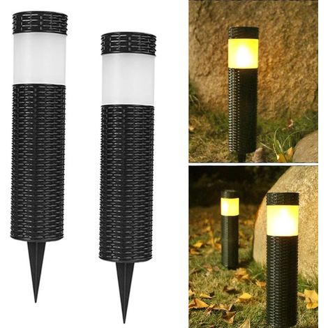 Lot de 2 lampes solaires de jardin avec piquets, lampes solaires LED d'extérieur, veilleuses de jardin, lampes à flamme simulée (1/5)