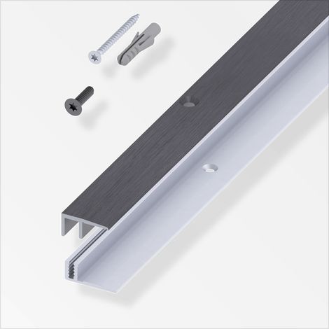 alfer Abschluss- + Träger- 1 m, 21 x 10.5 x 7 - 15 mm Alu eloxiert Profil (1/2)