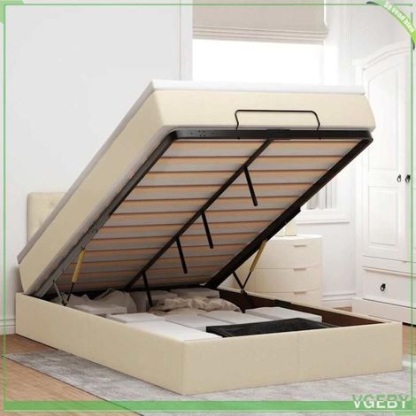 Cadre de lit ottoman avec matelas - 3312386 - 120x200 cm - Rangement hydraulique - LED intégrée (1/5)