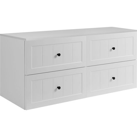 Set di mobili da bagno sotto lavabo, bianco, 120 (2 x 60) x 46 x 58 cm , 3 colori di maniglie inclusi