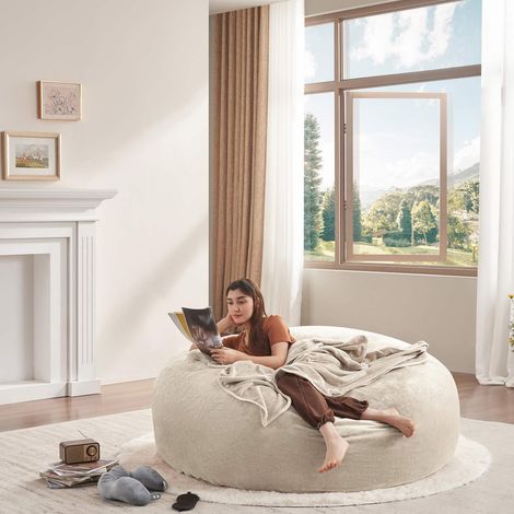 Pouf poire de 1,80 m, canapé pour adultes, fauteuil de lecture doux et confortable, convient aux chambres, balcons et autres espaces. (1/5)