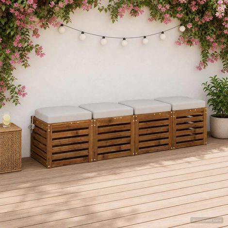vidaXL Cuscini per sedile a 4 pezzi SOEST 4 pcs 100% Poliestere Bianco (1/5)