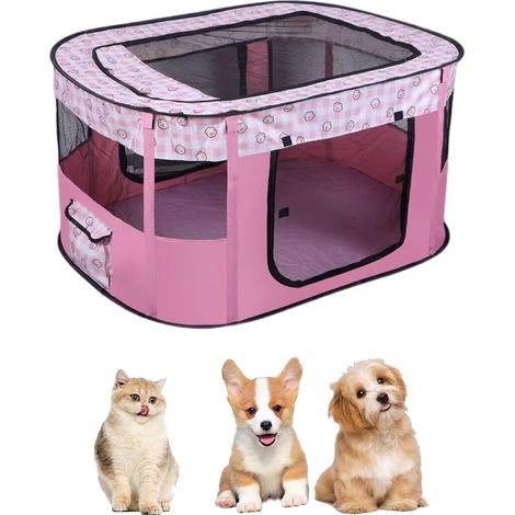 1 parc pliable,chien,chat,léger,oxford 600d,acier,intérieur,extérieur