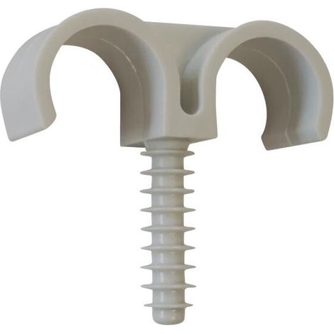 Collier cheville double plastique pour gaines souples Ø 25mm - Sachet 15 pièces