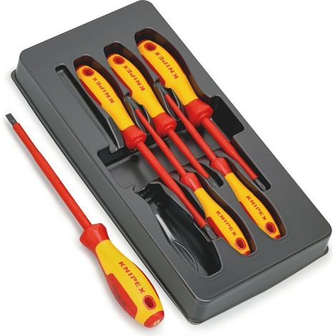 Knipex 00 20 12 V01 6 Piece VDE Insulated Slotted &amp Phillips Screwdriver Set (1/2)