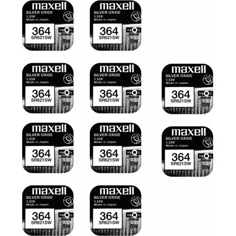 .10 pile Maxell 364 SR621SW.